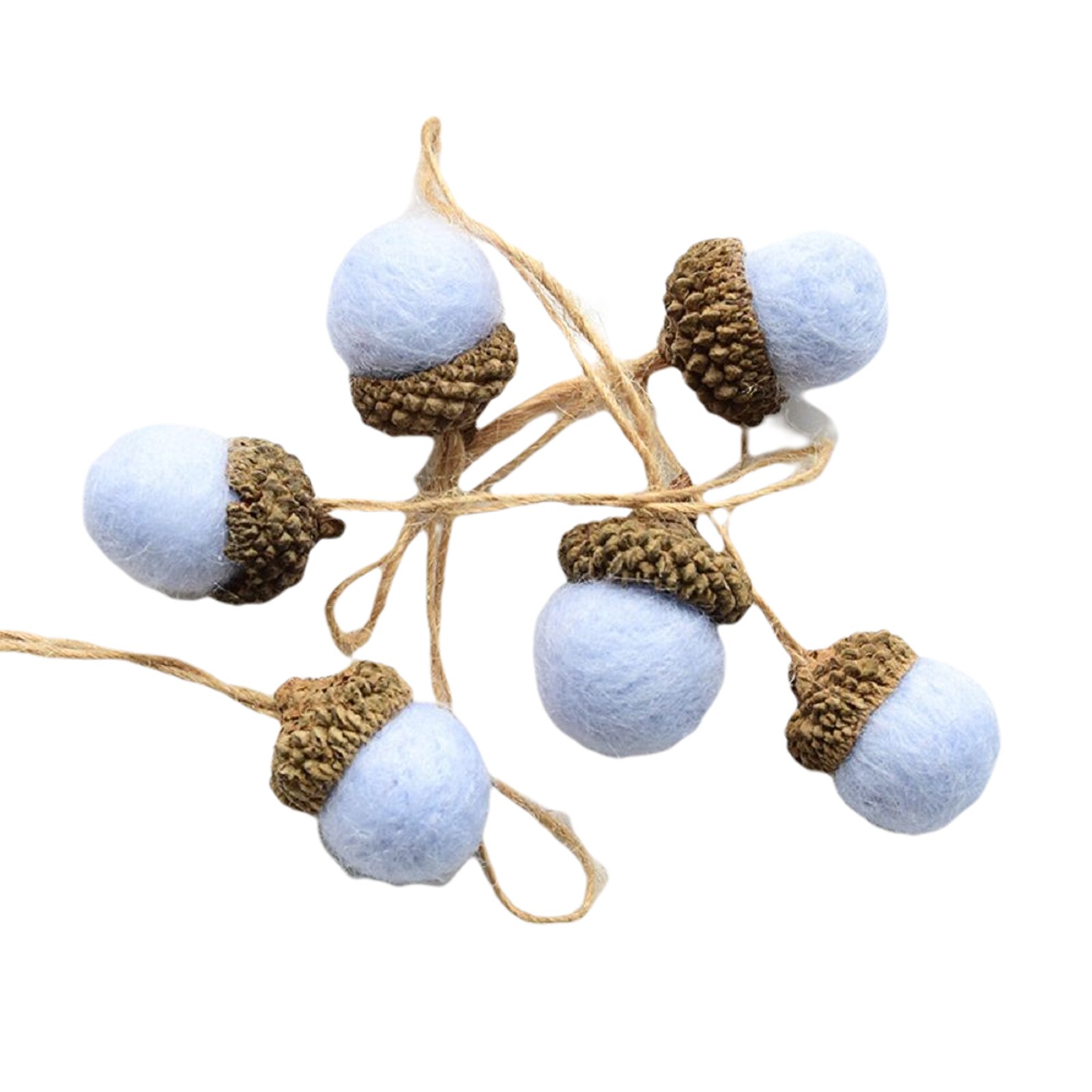 6PCS Acorn Christmas Pine Cone Doll DIY Hanging Ornament Small Felt Reusable Tree Home Decoration Office School Party Craft: Deep Blue