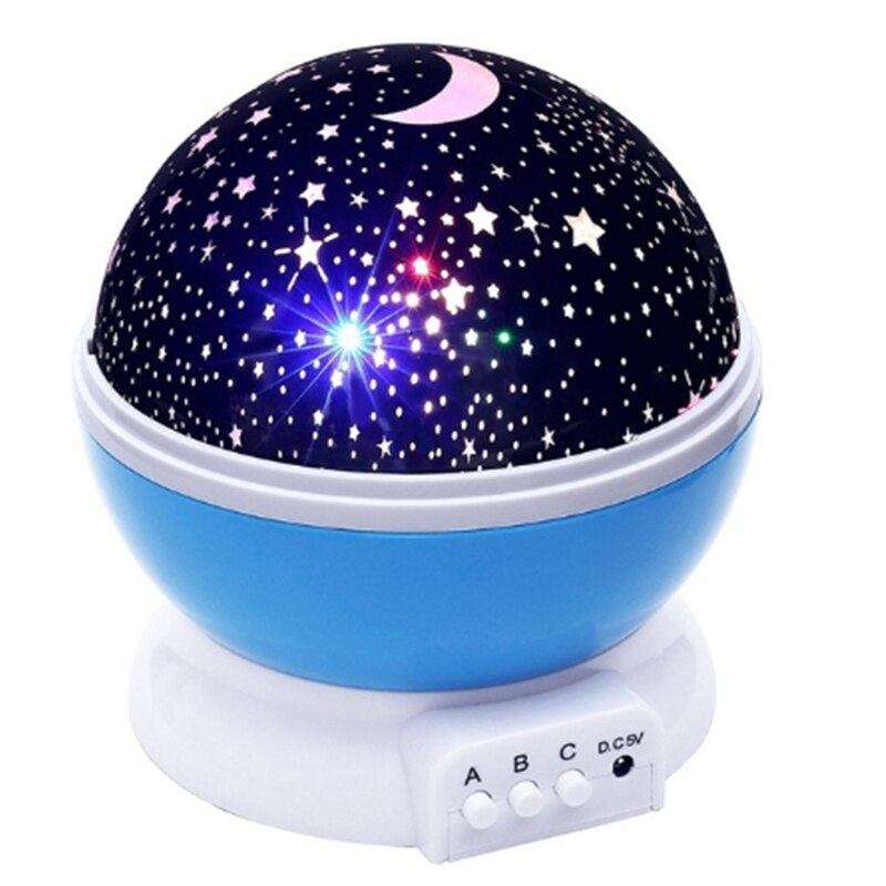 LED Projector moon Lamp starry Rotating Night Light star light Romantic USB Lamp For Children Kids Baby Bedroom Nursery: Blue