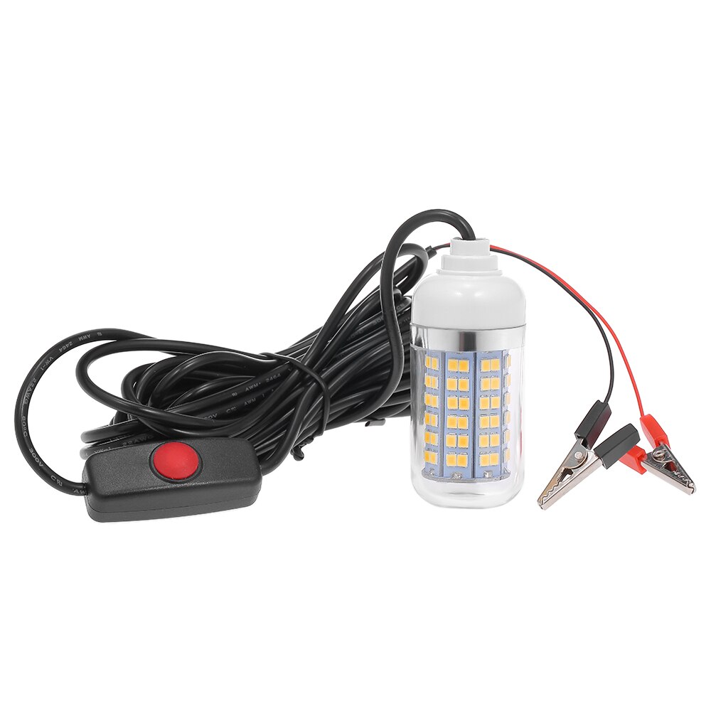 12V 15W Onderwater Vissen Trekken Licht Led Lamp Vis Finding Systeem Licht Met 30ft Netsnoer En Batterij clip