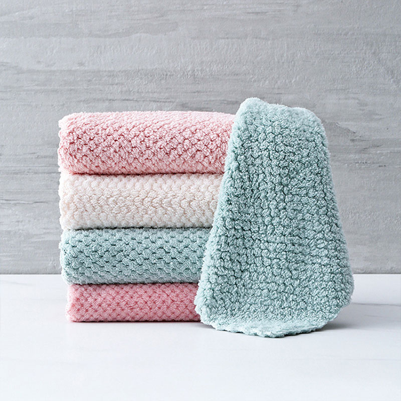 Super Absorberende Schoonmaakdoekje Rag Voor Auto 'S Microfiber Keuken Handdoek Vaatdoeken Abrikoos Blauw Roze Wassen Vodden Voor Afwas