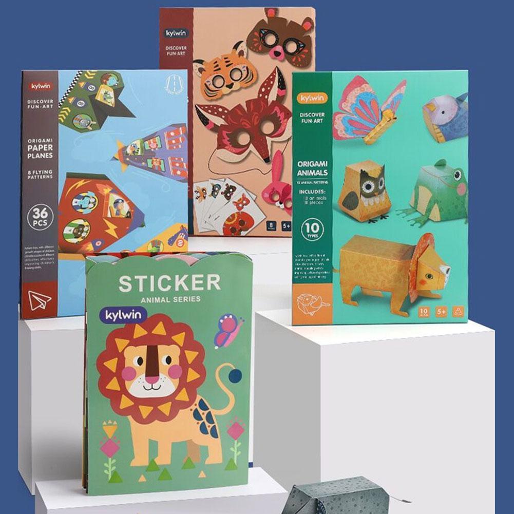Rompecabezas de dibujos animados para niños, libro de papiroflexia, juguete de arte Hecho A Mano, doble cara, Animal, , patrón de Origami, S5K5