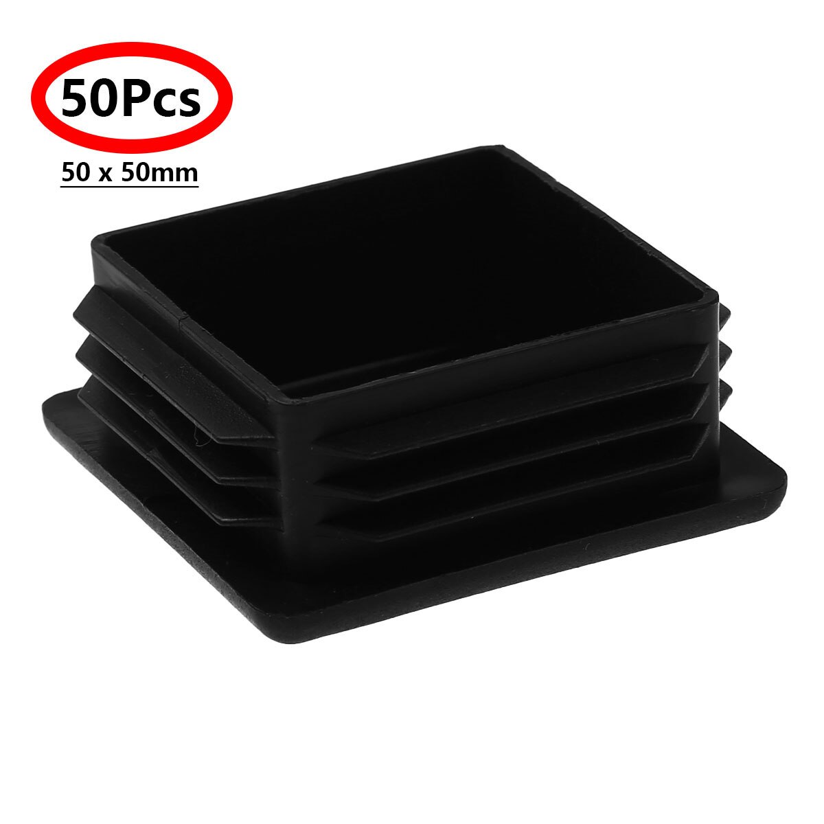 50pc plastfötter koppar tunga soffbord stol ben slut kepsar antislip möbler fot kuddar infoga skydda täcker hårdvara set: Svart 50mm