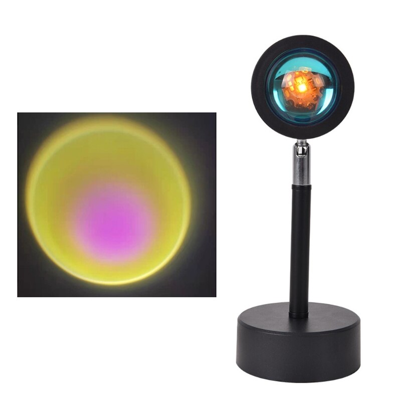 Rainbow Projection Lamp USB Table Atmosphere LED Night Light Projector: C