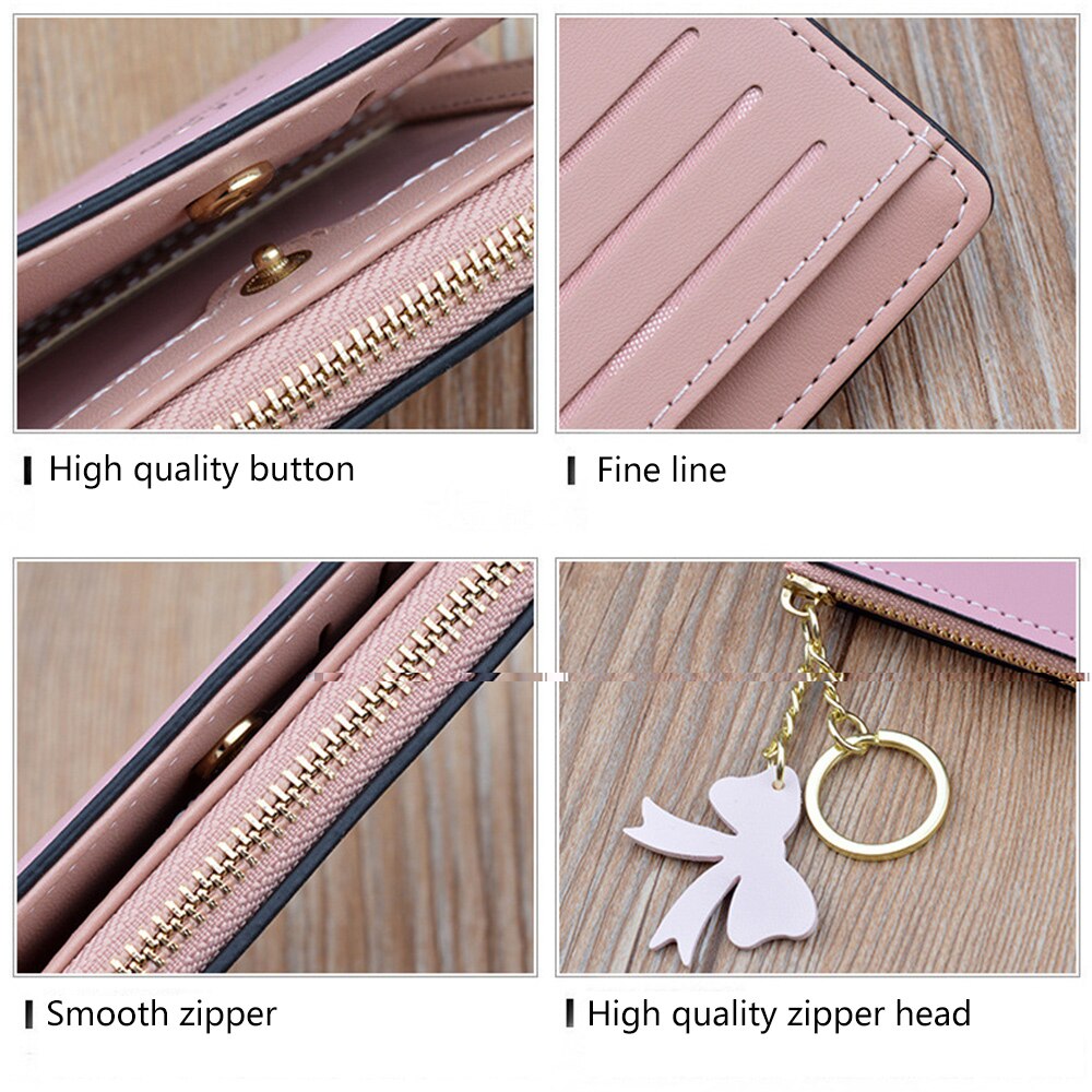 Ladies Wallets Short Zipper Student Korean Small Flower Coin Purse Soft Leather Thin Wallet Women Bag Tassel