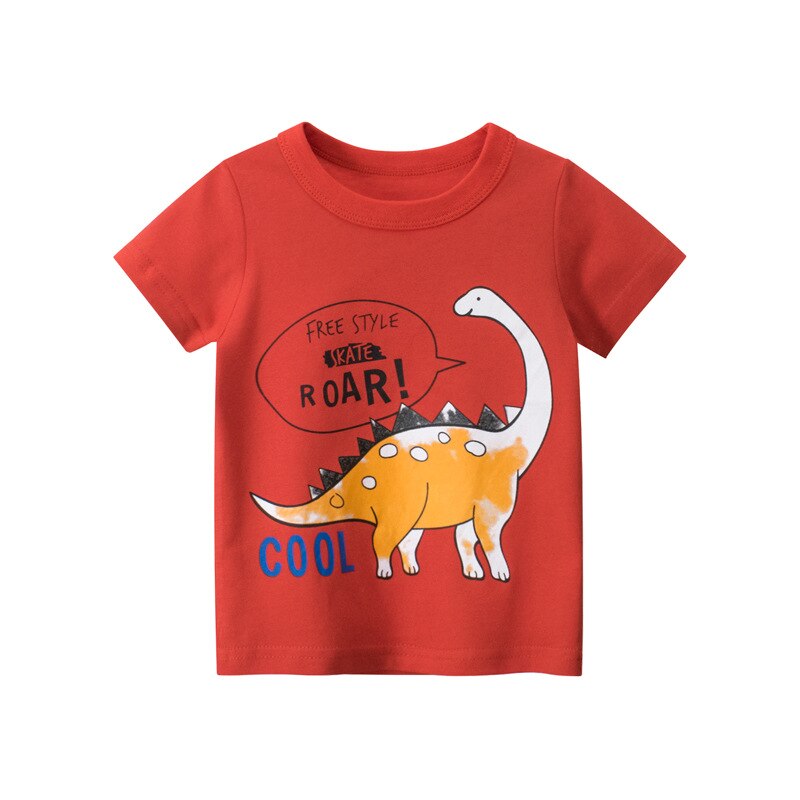 Baby Zomer T-shirt Cartoon Gedrukt Dinosaurus Tops Tees Kids Kinderen Casual Kleding Katoenen T-shirt Voor Meisjes Jongens: 9972D / 6T