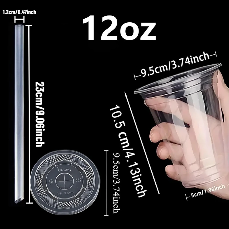 50 st engångsmuggar i plast med lock, sugrör, mjölktekoppar, sammankomst, fest, resor, dricka smoothie, kaffe, daglig dryckesset: Brun