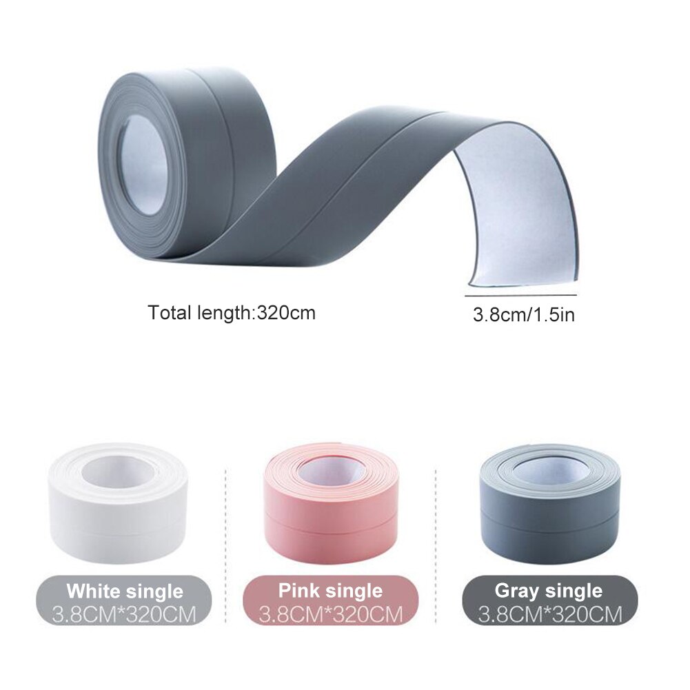 PVC Sealing Tape Waterproof Mildew-proof Self Adhesive Gap Strip Tape for Bathroom Toilet Floor Wall Corner Kitchen Accessories