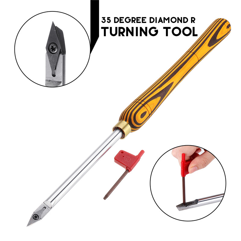 Beste Prijs 460mm Hout Draaien Gereedschap Diamond Ronde Of Vierkante Carbide Getipt Met Insert Straight Set Houtbewerking Tool: Diamant Punt Beitel