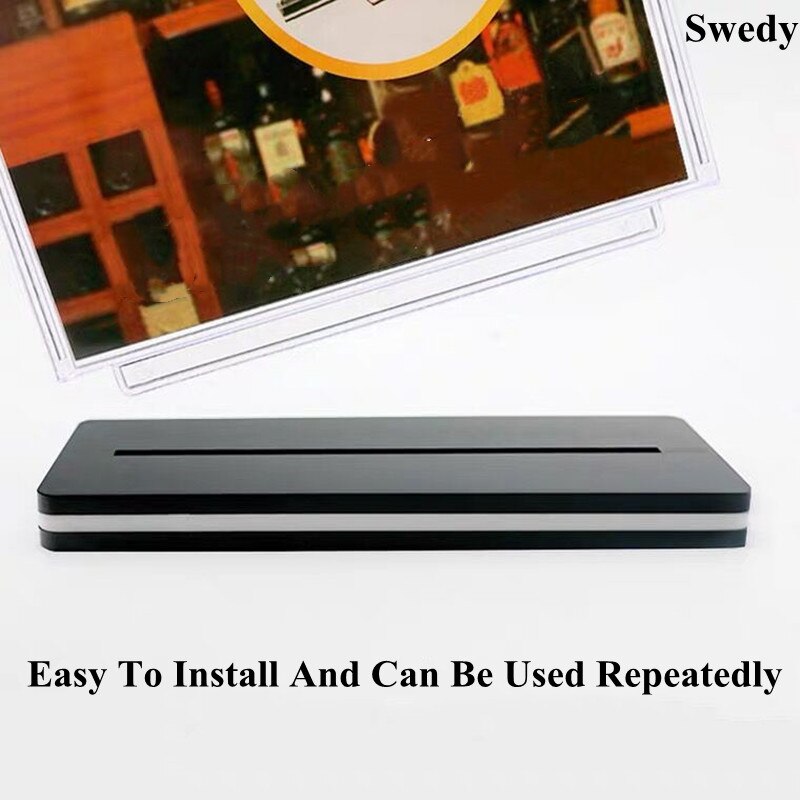 55x90mm T Shape Double Sided Table Top Acrylic Sign Holder Display Stand Upright Photo Picture Frame Wedding Menu Ad Holder