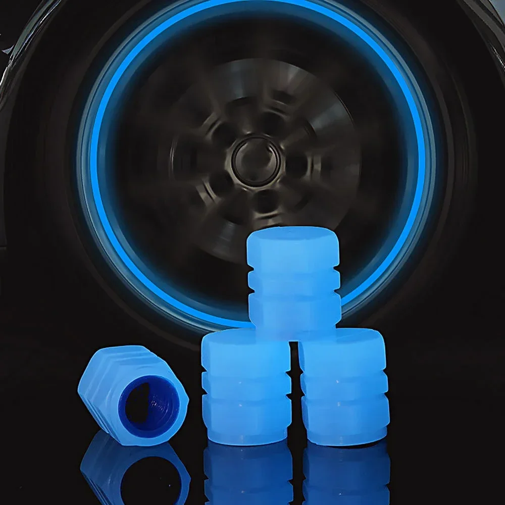 20 piezas Mini tapas luminosas de válvula de neumático, cubierta de válvula brillante colorida para motocicleta y coche, decoración de estilo de cubo de rueda de neumático, accesorios para automóvil
