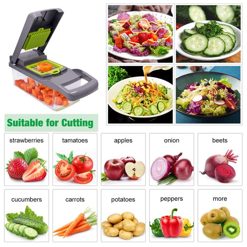Multi-Function Vegetable Cutting Artifact Potato Shredding Machine Onion Chopper Fruit Cutting Machine Kitchen Tools