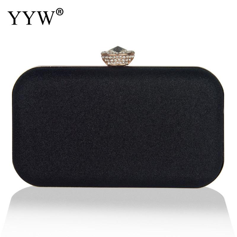 Bolso de noche con diamantes de imitación para Mujer, bolso de para banquete, bolsos de mano para boda, bolso de hombro con cadena, novedad de , bolsos para Mujer: black