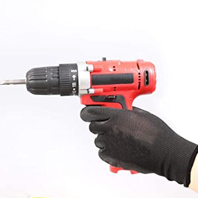 24Pieces/12Pairs of PU Nitrile Rubbe Safety Coated Work Gloves Mechanical Construction Working Glove For Men Obtained CE EN388