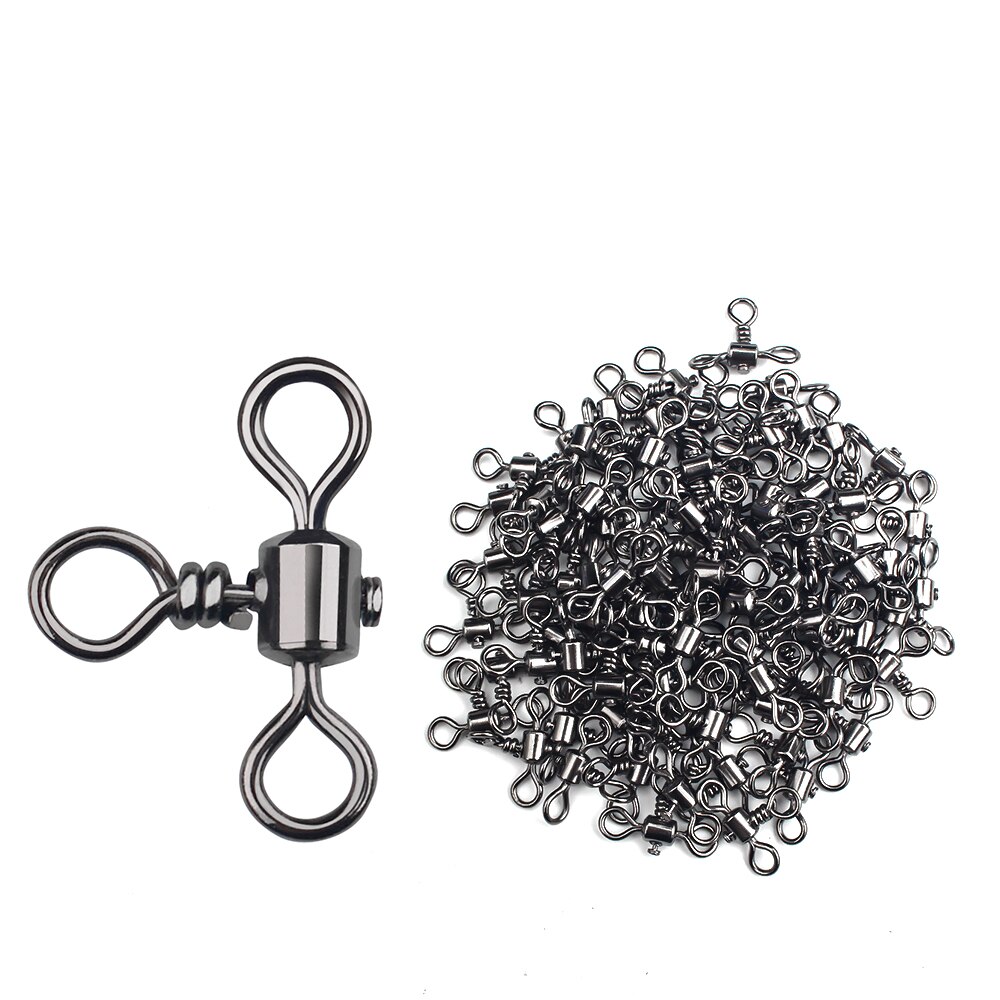 Dndyuju 30Pcs 3 Manier Barrel Cross Lijn Vissen Draaibare Met Effen Ring Messing Vissen Haak Lijn Connector Vissen Accessoires