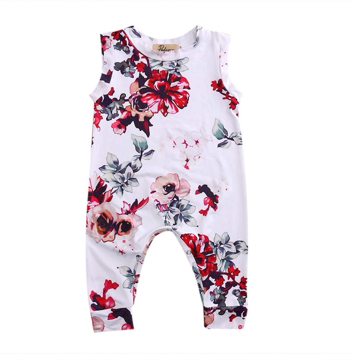 Gloednieuwe Pasgeboren Peuter Baby Jongen Meisje Bloemen Mouwloze Romper Outfits Zomer Jumpsuit Casual Speelpakje Kleding 0-24 M