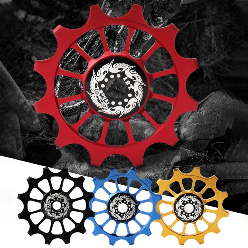 12T Dentata Della Bicicletta Ruota in Lega di Alluminio Della Bicicletta Negativo Positivo Dente Ruota Deragliatore Posteriore Della Bici di Guida Puleggia Accessori