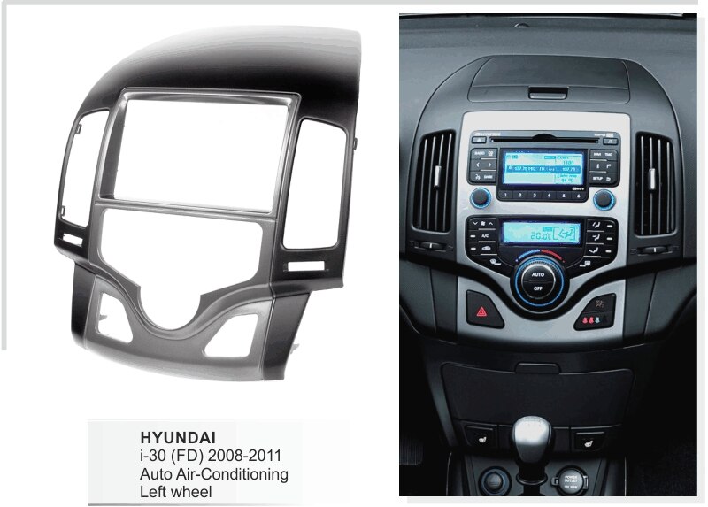 Double Din Car Dash Mount Kit for Hyundai I30 I-30 I 30 Auto AC Stereo CD GPS Panel Face Plate Frame Fascia Bezel Adapter Cover