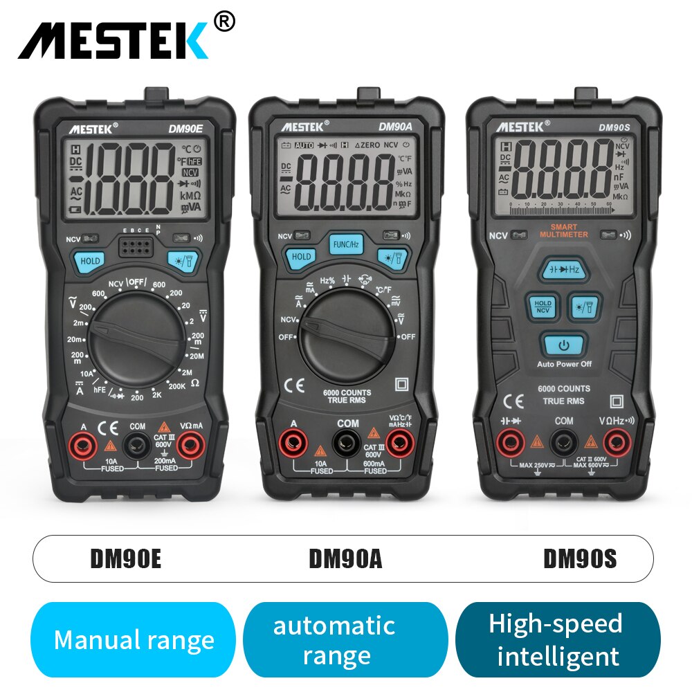 NCV Digital Multimeter 6000 Counts Auto Ranging AC/DC Voltage Meter Flash Back Light Large Screen digital multitester