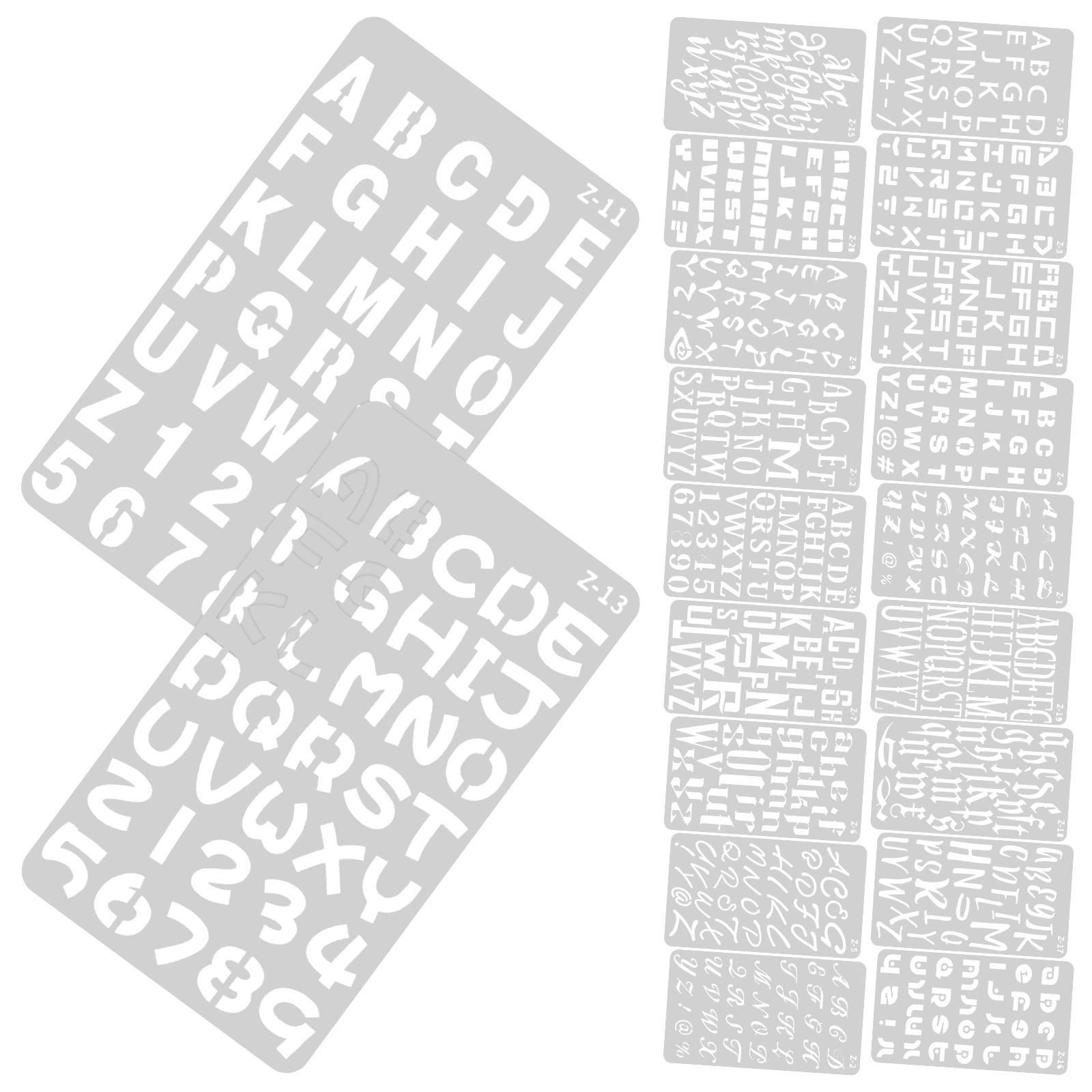 20 Sheets Letter Template Ruler Alphabet Stencils ... – Grandado