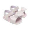 Sandali per bambina estivi traspiranti, decorazioni con fiocco stile dolce per bambini scarpe con suola morbida Prewalker antiscivolo per neonati: WHITE / 6-9M