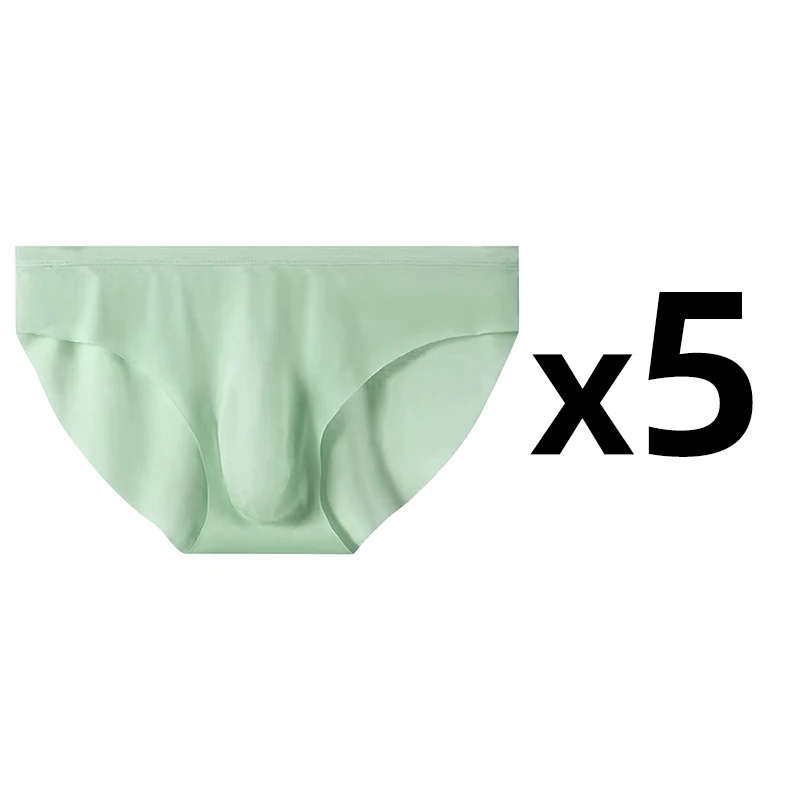 5 paren/partij heren ultradunne slipje ijszijde slips zomer transparant naadloos sexy sneldrogend ademend ondergoed slips