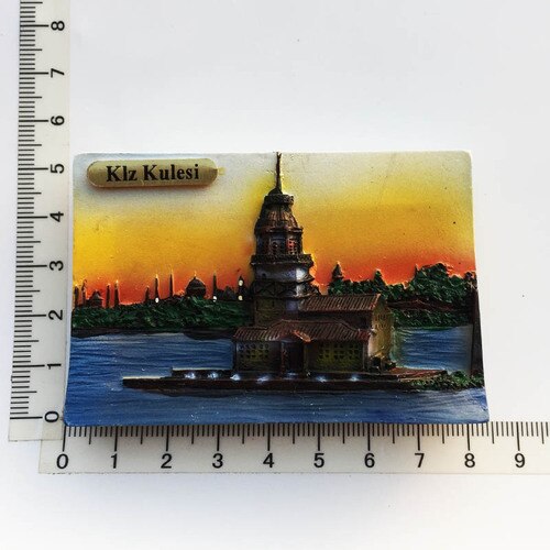Europe Travel Refrigerator Stickers Turkey Istanbul Bodrum Landmark Tourist Attractions Resin Souvenir Decoration Collection: Klz Kulesi