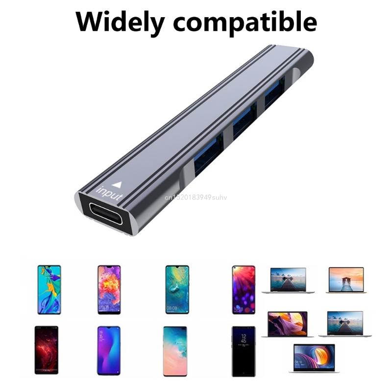 Hub USB 4 ports Hub USB 1x3.0 Hub 3x2.0 Hub USB C répartiteur pour imprimante d'ordinateur portable
