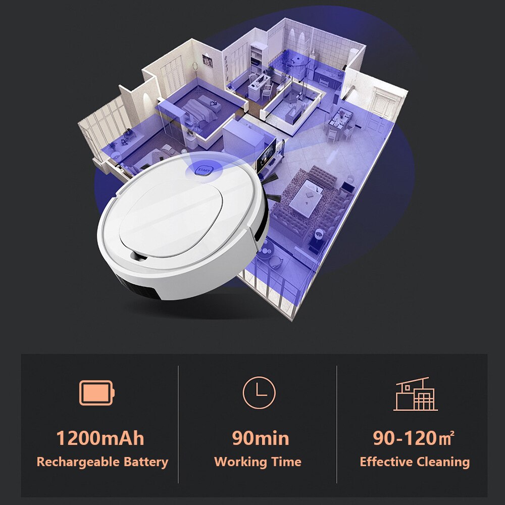 Robot Vacuum Cleaner 3-in-1 Sweeping Robots Sweeping Mopping Vacuuming Robot Automatic Cleaning Intelligent Obstacle Avoidance