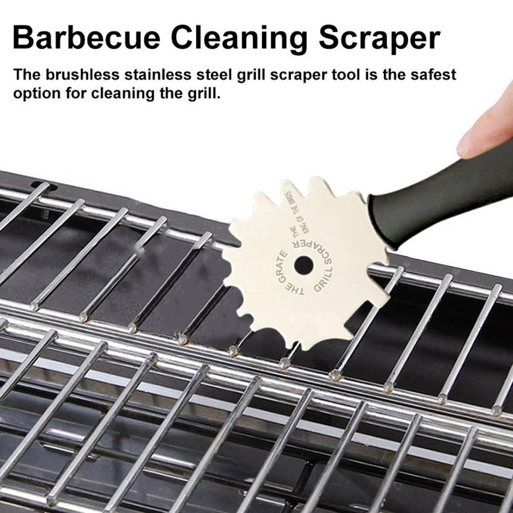 BBQ Grill Scraper Stainless Steel Oven Crevice Cleaning Blade Indoor Outdoor Barbecue Cleaning Scraper Kitchen Gadget Clean Tool