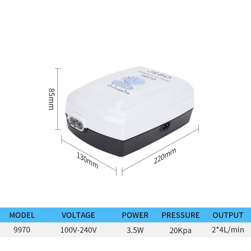 JEBO AC and DC Dual-purpose Oxygen Pump Lithium Battery Rechargeable Oxygen Pump 9970/9950 Outdoor Fishing USB Charging: 9970