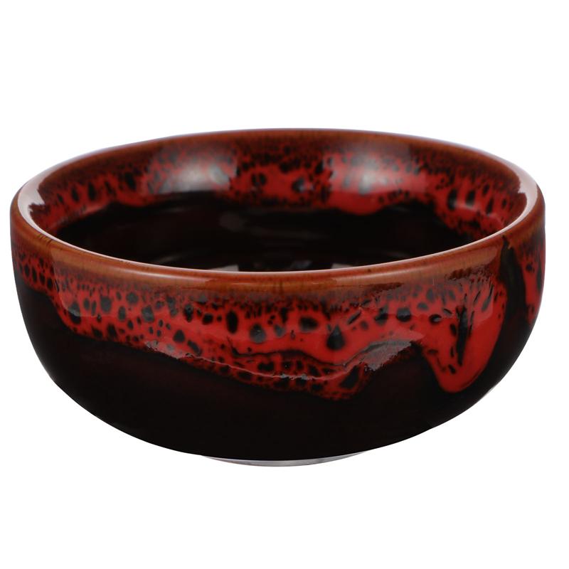 Round Delicate Ink Dish Ceramic Ink Plate Calligraphy Painting Ink Bowl: Claret