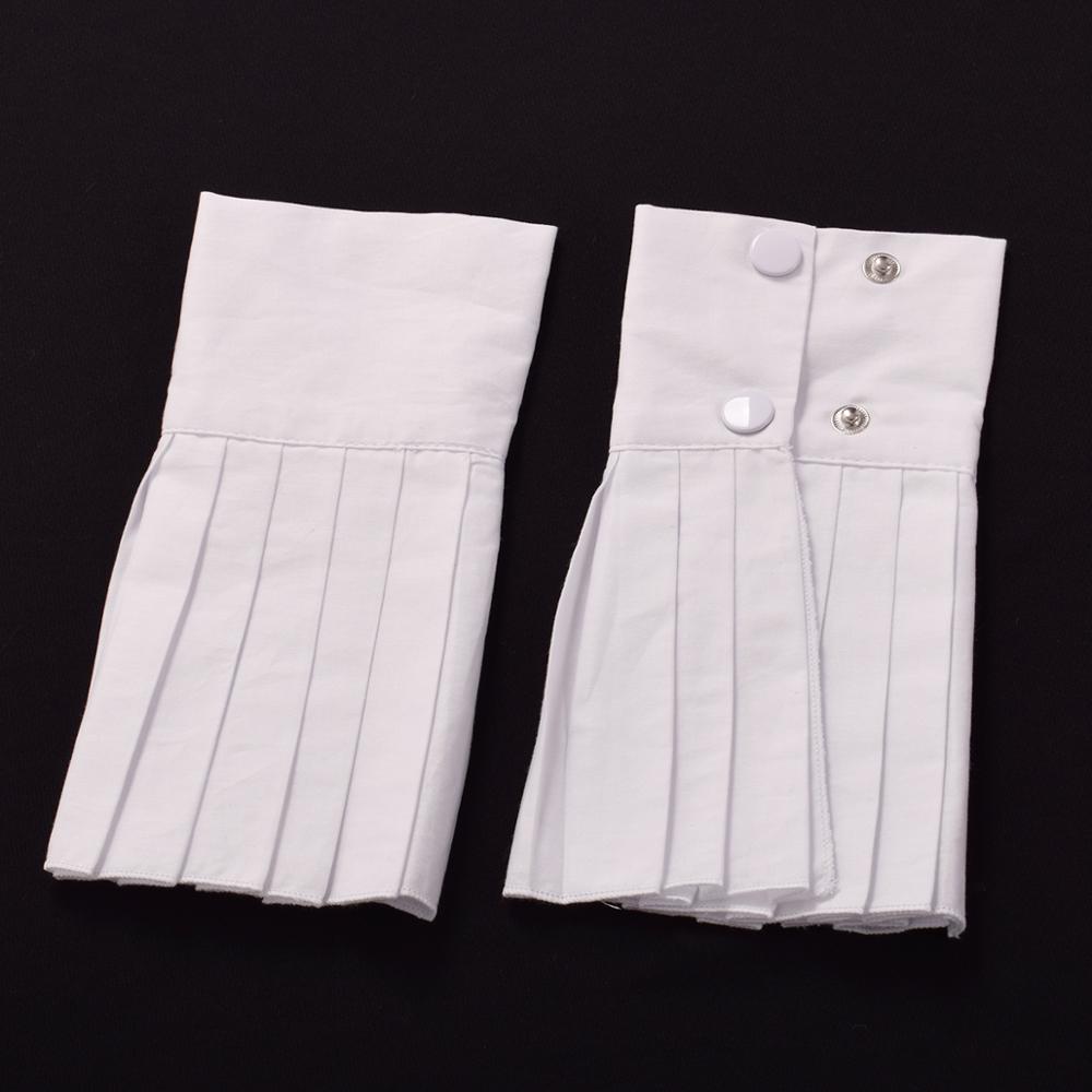 Retro victoriano Ruffled muñequeras guantes carnaval disfraz de de Halloween accesorio: Blanco