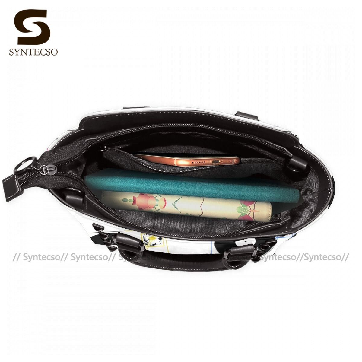 Dj-plattenspieler-schultertasche, damenhandtasche, retro-leder-arbeitstaschen