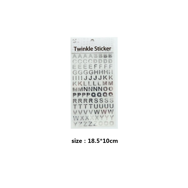1sheet/pack Numbers sticker DIY Bronzing silver font English alphabet stickers education DIY scrapbook: F