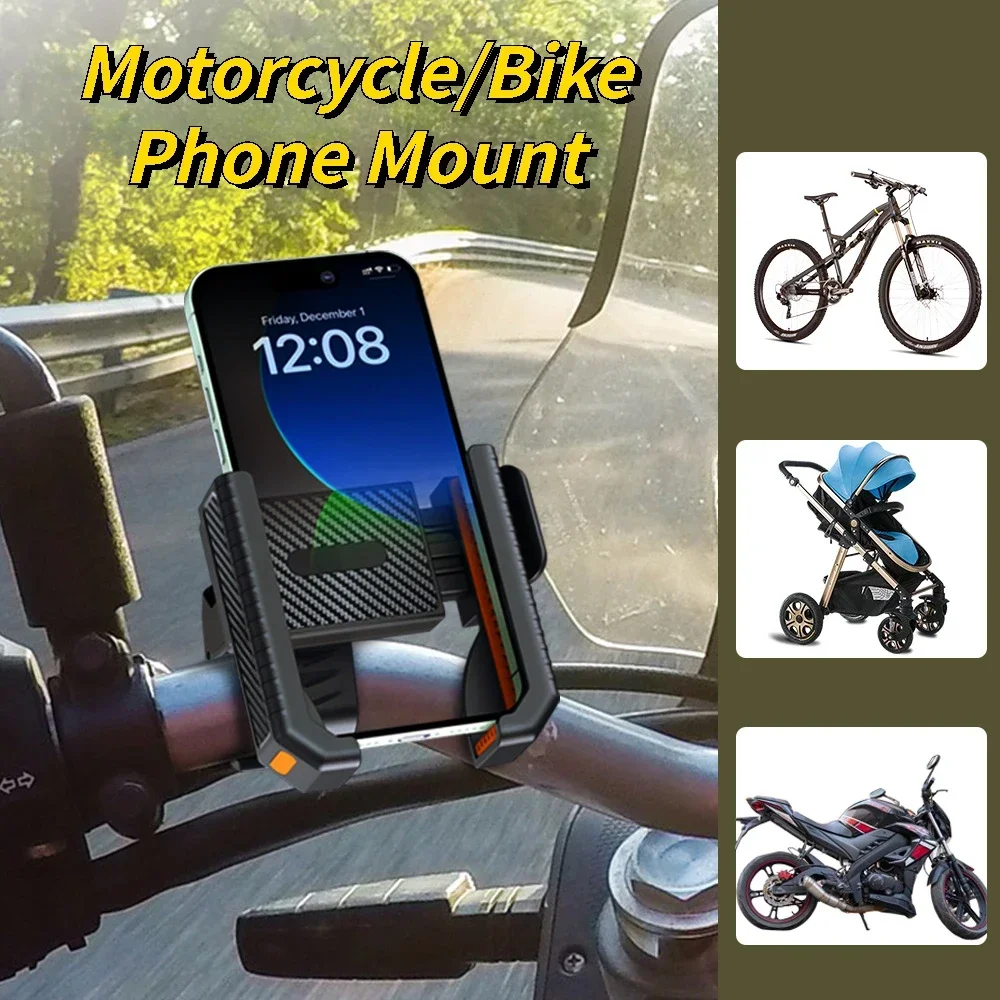 Bike Phone Holder Shockproof Elastic Bicycle Motorcycle Silicone Mobile Phone Holder Anti-Shake Motorcycle Phone Mount Supplies