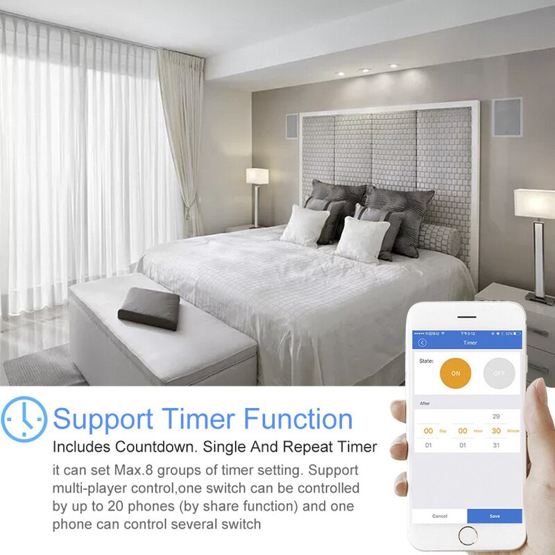 ACUS – interrupteur tactile wifi, 1 bouton, 1 voie, pour luminaire mural, lumière à intensité réglable, compatible avec Alexa et Google Home Assistant, standard ue