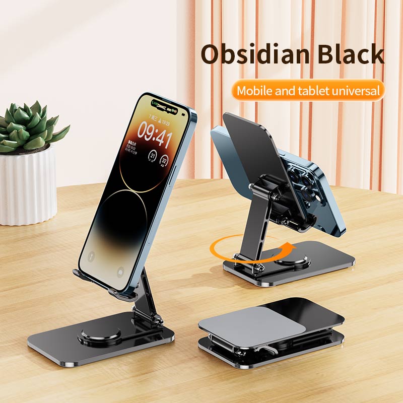 Universal Aluminum Alloy Portable Tablet Holder For iPad Adjustable Flexible Folding Lazy Desktop Live Mobile Phone Stand Mount: Sapphire