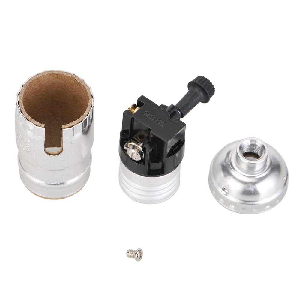 Conector portalámparas de aluminio con interruptor E27, negro perla/latón antiguo/dorado/plateado, Base de iluminación Vintage