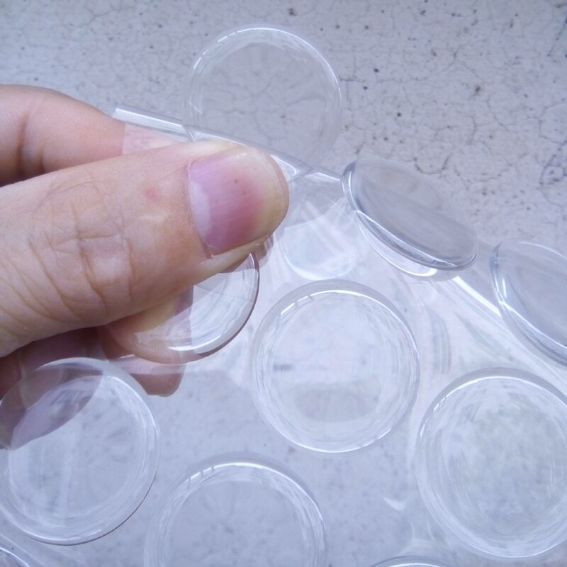 100 stk. 16/20/25mm runde gennemsigtige / flash epoxy klæbende cirkler flaskehætte klistermærker harpiks patch prikker flaskehætte håndværk diy