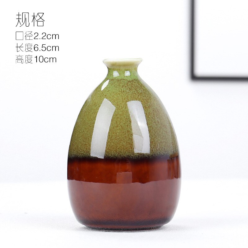 Vases à fleurs modernes pour la maison vase en céramique décoration fleur glaçure fleur accessoires pour la maison ornements artisanaux en céramique plante verte: Vert foncé