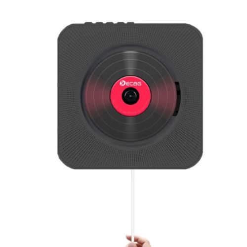 Wall Mounted CD Player Surround Sound FM Radio Bluetooth USB MP3 Disk Portable Music Player Remote Control Stereo Speaker Home: Balck with Eu Plug