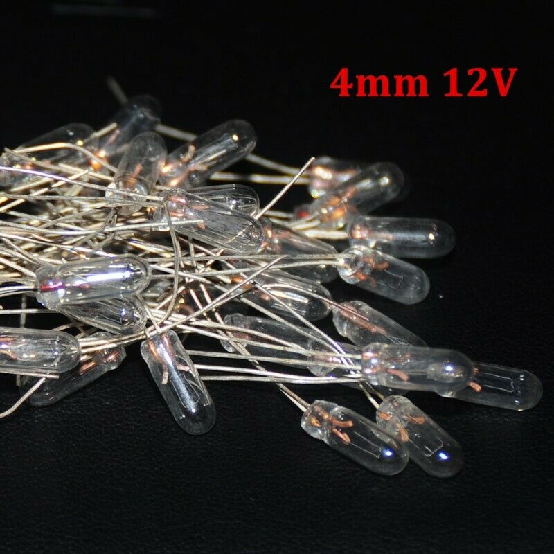 20 st miniatyr 4mm 12v lampa lampa bombilla glödlampa edison antik 4mm ljus
