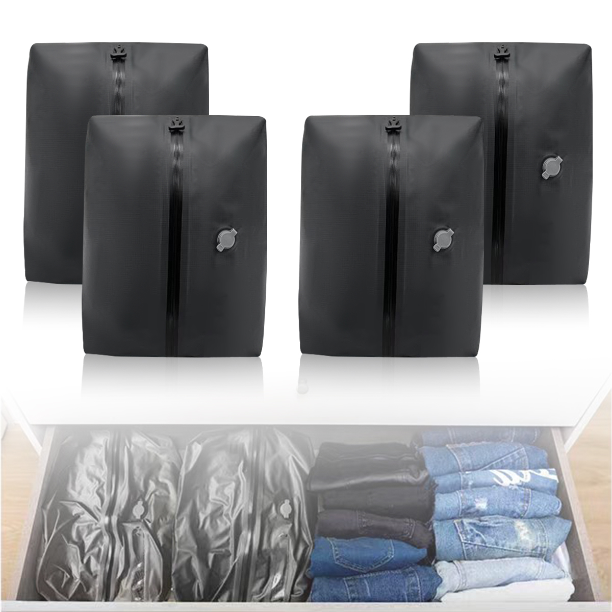 Reusable Vacuum Bags for Travel Dustproof Space Saver Vacuum Compression Bag Waterproof Luggage Vacuum Storage Bag