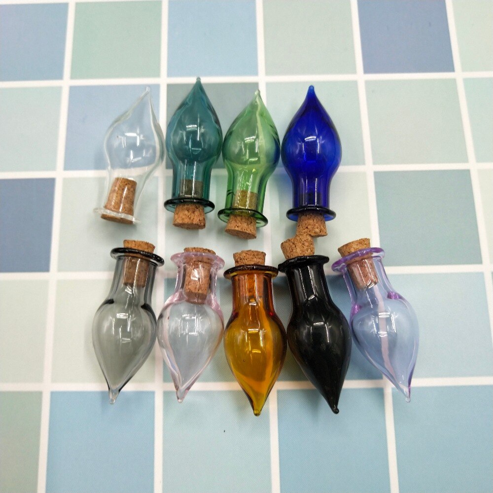 80Pcs Waterdrop Glas Wens Fles Kurk Lege Sample Potjes Diy Hangers Opslag Flacon Bruiloft Home Decoratie Benodigdheden