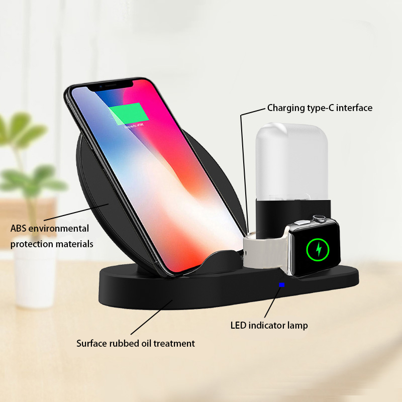 3 in 1 10W Schnelle Drahtlose Ladegerät Dock Station Schnelle Lade Für iPhone XR XS Max 8 für Apple uhr 2 3 4 Für AirPods Für Samsung