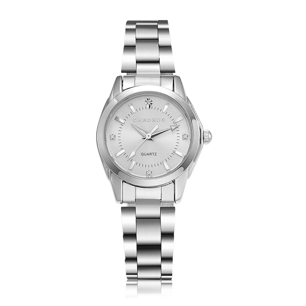 Vrouwelijke Dagelijkse Waterdicht Quartz Uurwerk Horloges Business Horloge Pointers Pols Klok Rvs Horlogeband