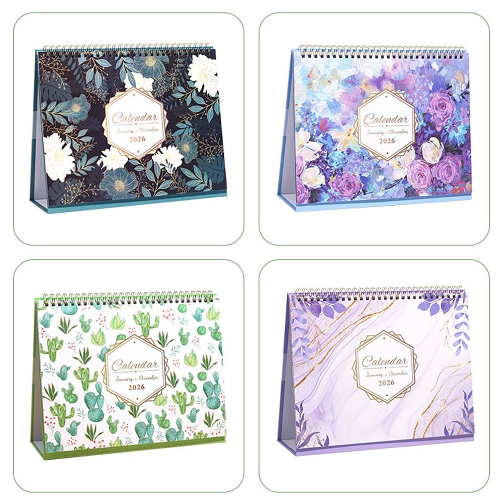 Desktop Calendar Portable Daily Schedule Standing Flip Calendar To Do List Memo Pad Annual Schedule Organizer