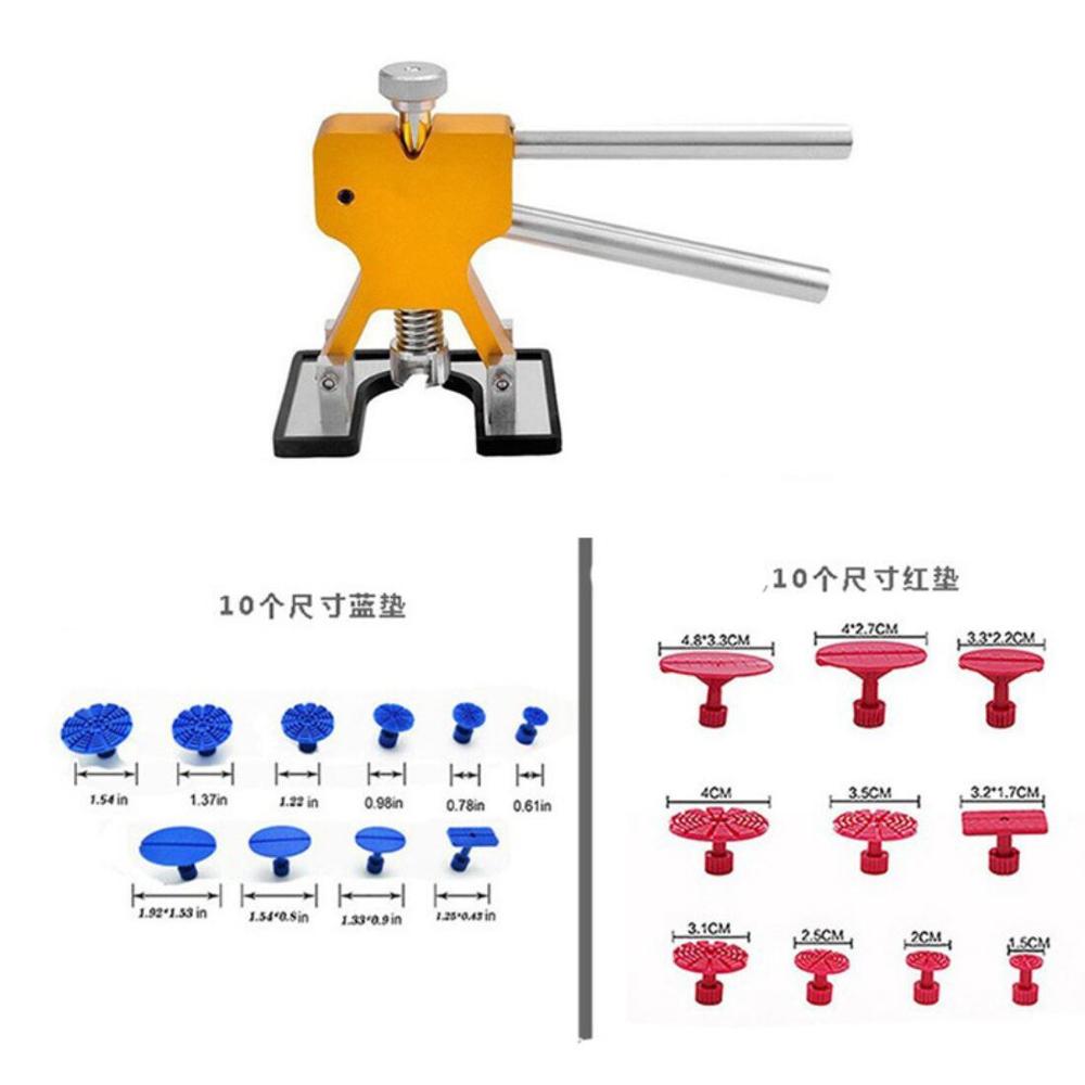 Bilreparasjonsverktøy håndverktøysett praktisk maskinvare trebearbeidingsverktøy bulkløfter biler reparere avtrekker skabb tapper haglfjerning: måke -10 blå 10 røde