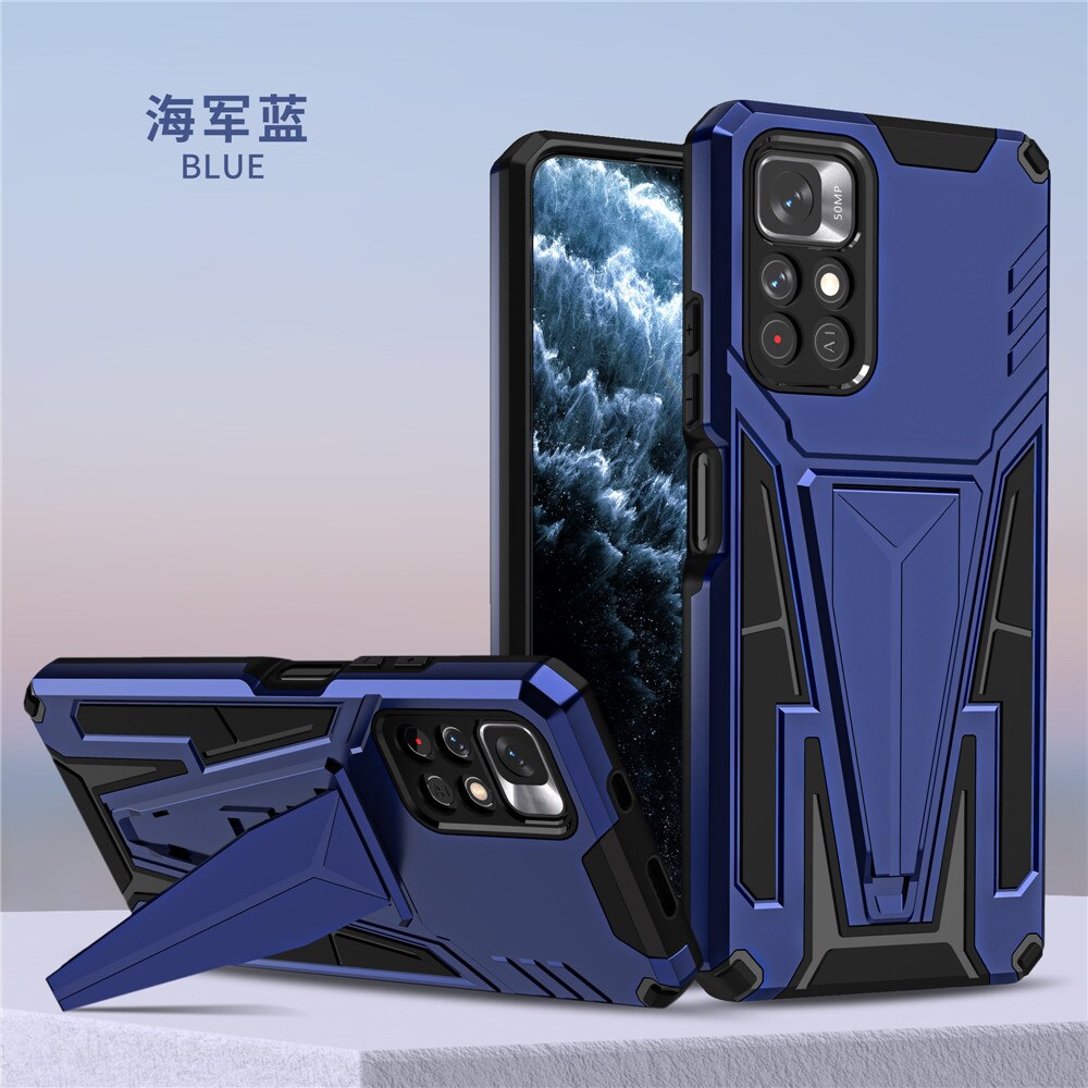 PocoM4 Pro Case Heavy Duty Schokbestendig Siliconen Armor Telefoon Cover Voor Poco Poko Pocco Little M4Pro M 4 Pro 4Pro m4 Pro 5G Fundas: For Poco M2 Pro / Navy Blue