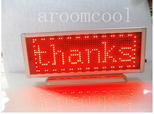 16x48 Display Programmable Message moving scrolling LED Name Badge Tag Red